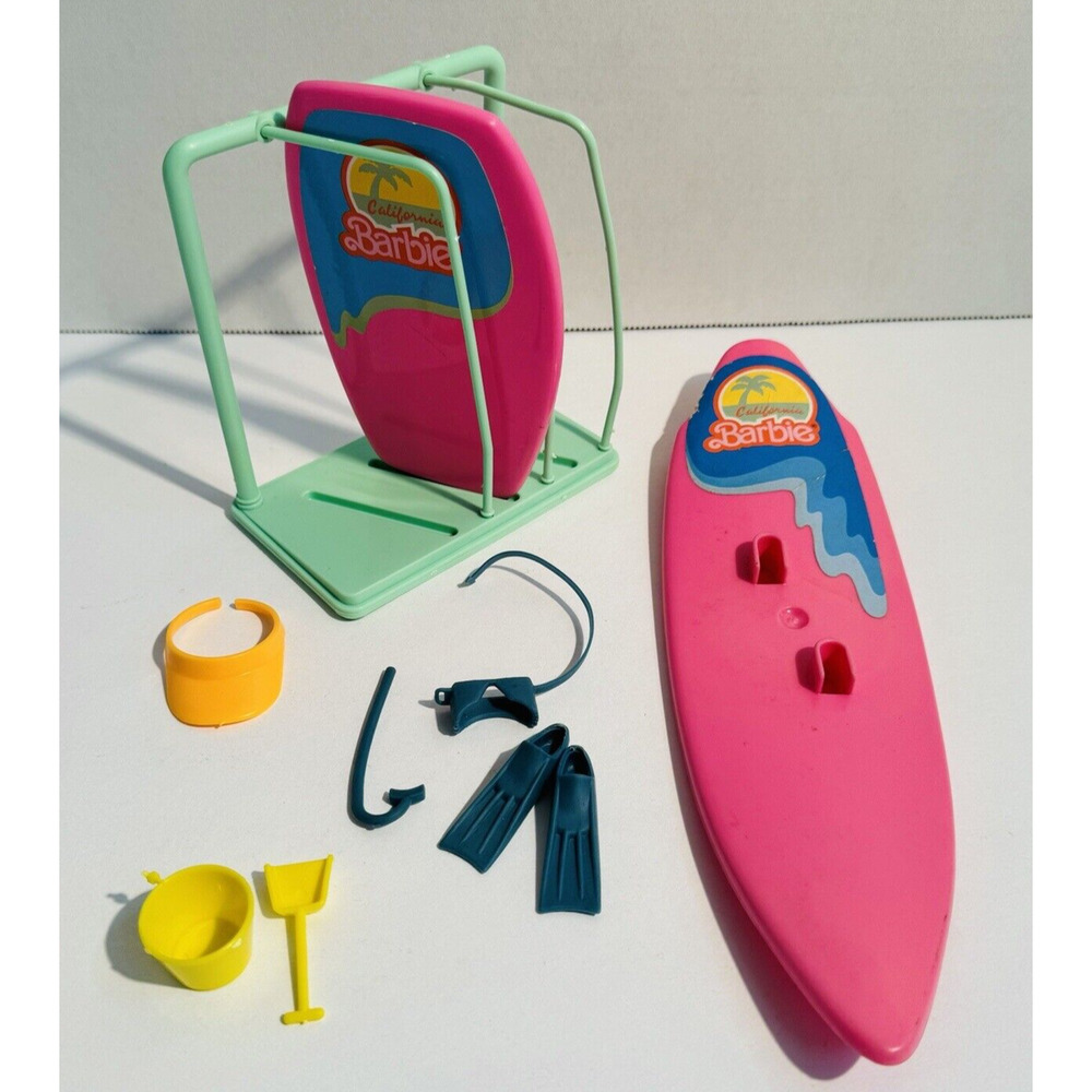 Vintage Barbie Surf N Shop Accessories Surfboards‎ Rack Snorkle Visor Lot 1